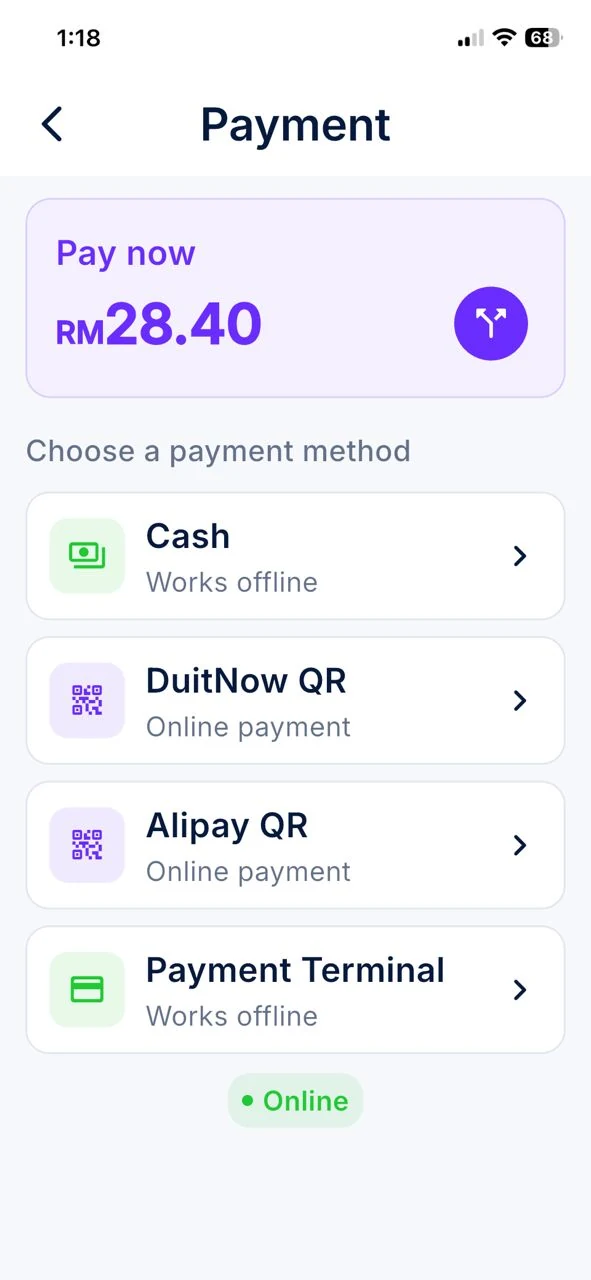 POTG payment screen